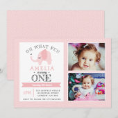 Invitation d'anniversaire de filles d'éléphant (Devant / Derrière)