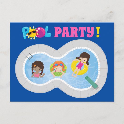 Invitation d'anniversaire de filles mignonnes pour (Devant)