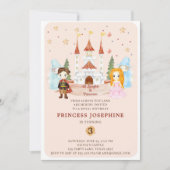 Invitation d'anniversaire de filles princesses et  (Devant)