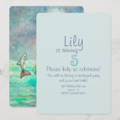 Invitation d'anniversaire de filles sirènes mignon (Devant / Derrière)