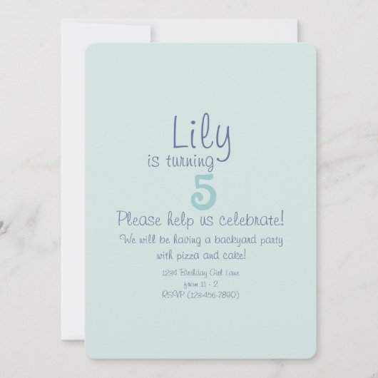 Invitation d'anniversaire de filles sirènes mignon (Devant)