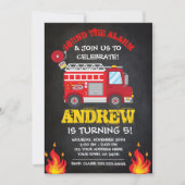Invitation d'anniversaire de Firetruck, (Devant)