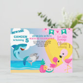 Invitation d'anniversaire de Flamants roses et de  (Debout devant)