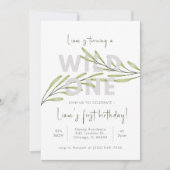 Invitation d'anniversaire de Fleur sauvage minimal (Devant)