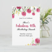Invitation d'anniversaire de fleurs australiennes (Debout devant)