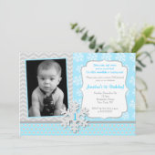 Invitation d'anniversaire de flocon de neige (Debout devant)