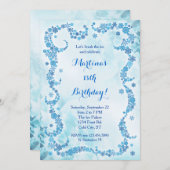 Invitation d'anniversaire de flocons de neige (Devant / Derrière)