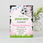 Invitation d'anniversaire de foot fille (Debout devant)