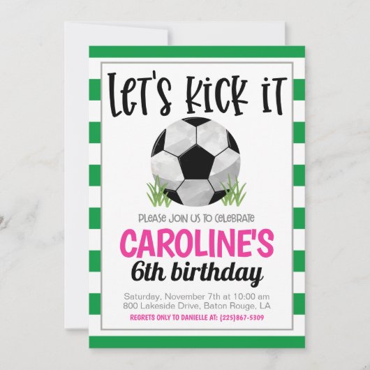 Invitation d'anniversaire de football (Devant)