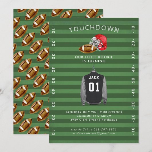 Invitation d'anniversaire de football (Devant / Derrière)
