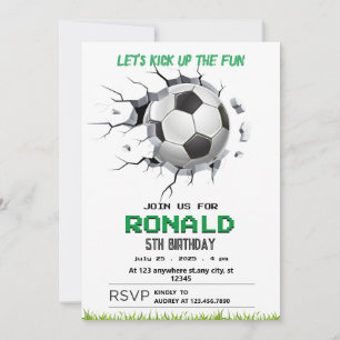 Invitation d'anniversaire de football