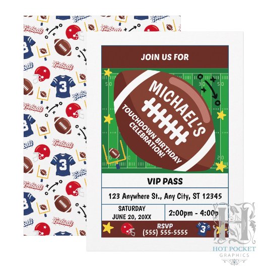 Invitation d'anniversaire de football