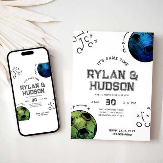 Invitation d'anniversaire de football