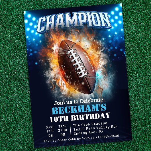 Invitation d'anniversaire de football
