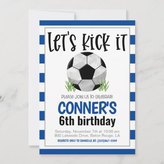 Invitation d'anniversaire de football (Devant)