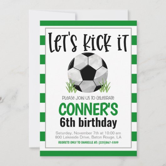 Invitation d'anniversaire de football (Devant)