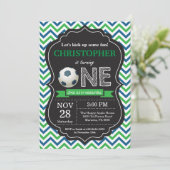 Invitation d'anniversaire de football 1er annivers (Debout devant)