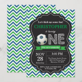 Invitation d'anniversaire de football 1er annivers (Devant / Derrière)