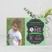 Invitation d'anniversaire de football 1er annivers (Debout devant)