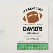 Invitation d'anniversaire de football à l'aquarell (Devant / Derrière)