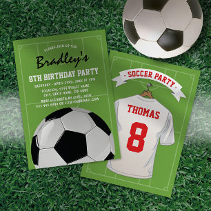 Invitation d'anniversaire de football avec maillot