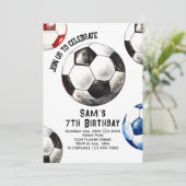 Invitation d'anniversaire de football - Fête de fo (Debout devant)