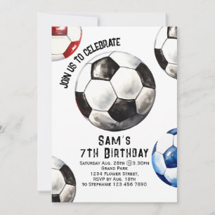 Invitation d'anniversaire de football - Fête de fo