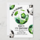 Invitation d'anniversaire de football - Fête de fo (Devant)