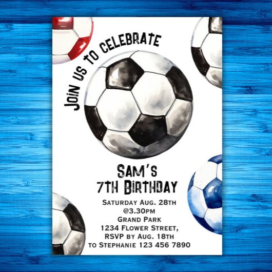 Invitation d'anniversaire de football - Fête de fo