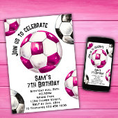 Invitation d'anniversaire de football - Fête de fo