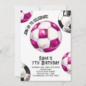 Invitation d'anniversaire de football - Fête de fo (Devant)