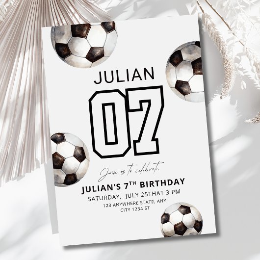 Invitation d'anniversaire de football, fête de foo