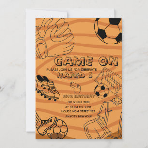 Invitation d'anniversaire de football, Fête de soc