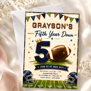 Invitation d'anniversaire de football Fifth Year D