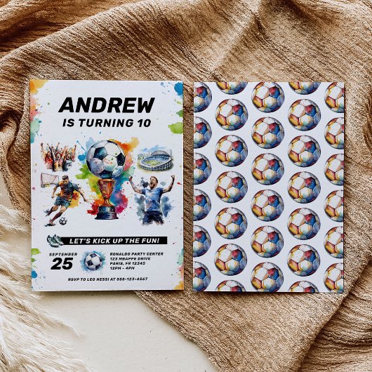 Invitation d'anniversaire de football - Football -