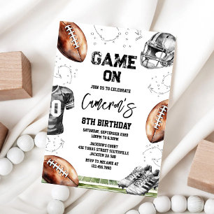 Invitation d'anniversaire de football Game On