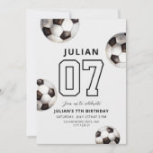 Invitation d'anniversaire de football, Garçons Foo (Devant)