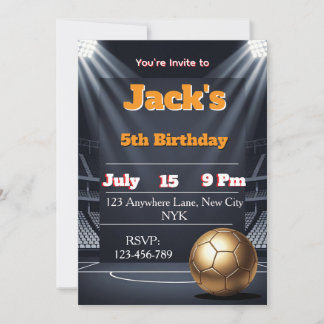 Invitation d'anniversaire de football, Invitation 