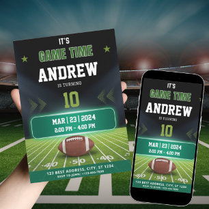 Invitation d'anniversaire de football Invitation