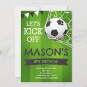 Invitation d'anniversaire de football Let's Kick O (Devant)