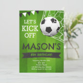 Invitation d'anniversaire de football Let's Kick O (Debout devant)