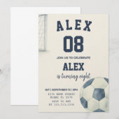 Invitation d'anniversaire de football modifiable (Devant / Derrière)