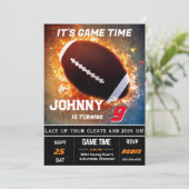 Invitation d'anniversaire de football modifiable (Debout devant)