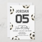 Invitation d'anniversaire de football modifiable B (Devant)