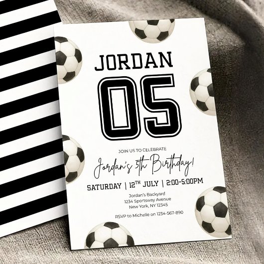Invitation d'anniversaire de football modifiable B