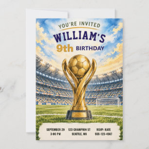 Invitation d'anniversaire de football personnalisé