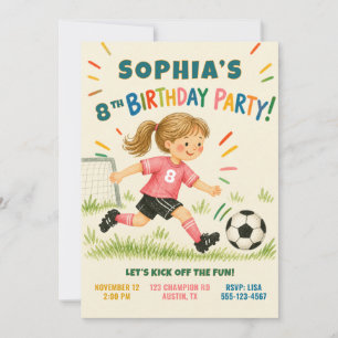 Invitation d'anniversaire de football personnalisé