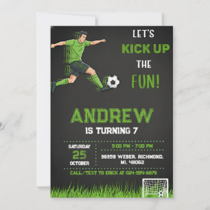 Invitation d'anniversaire de football personnalisé