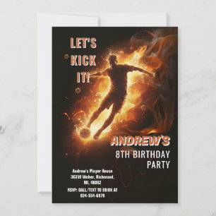 Invitation d'anniversaire de football personnalisé