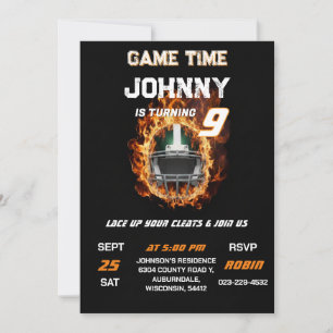 Invitation d'anniversaire de football personnalisé
